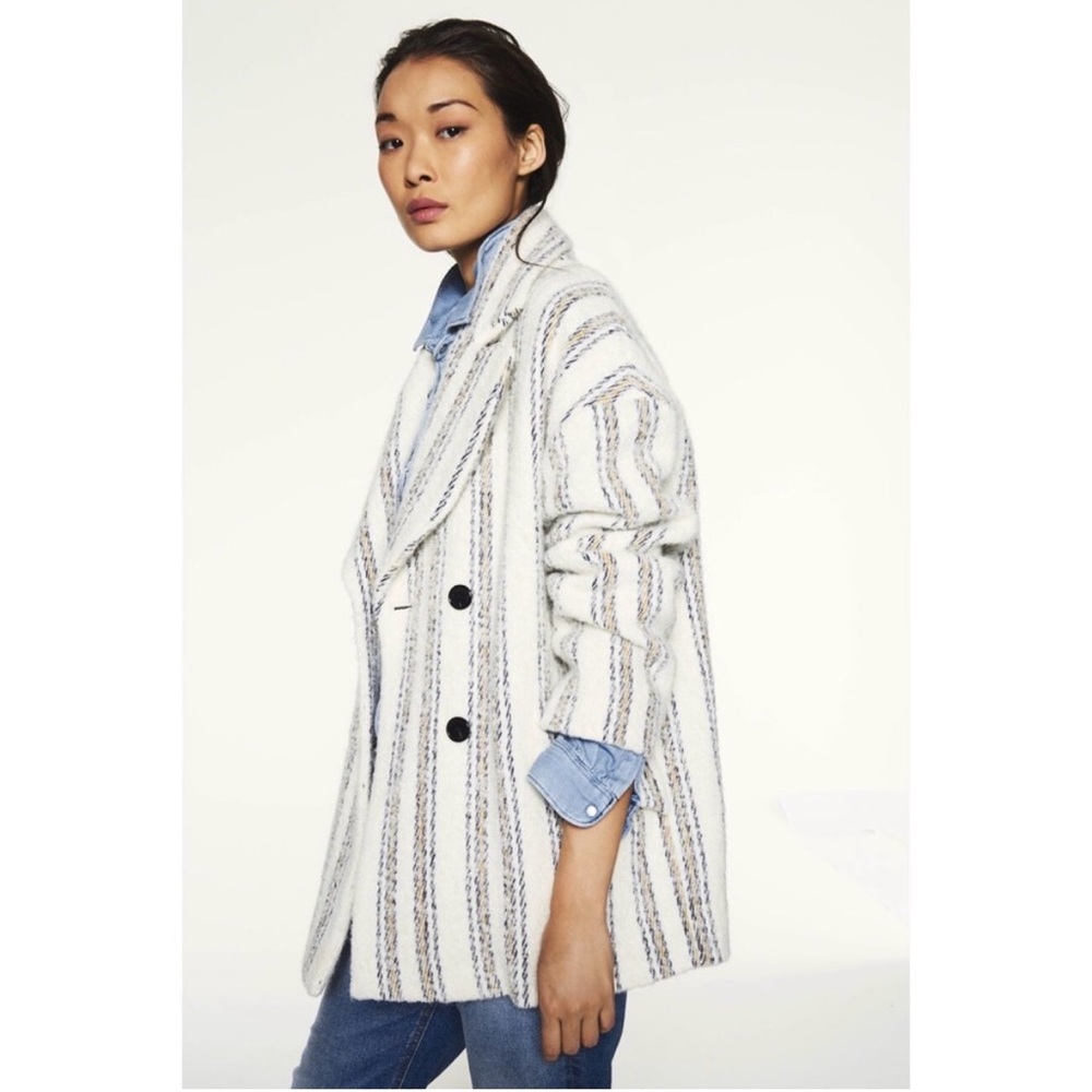 ba&sh FILLIE WOOL BLEND STRIPE COAT Jacket